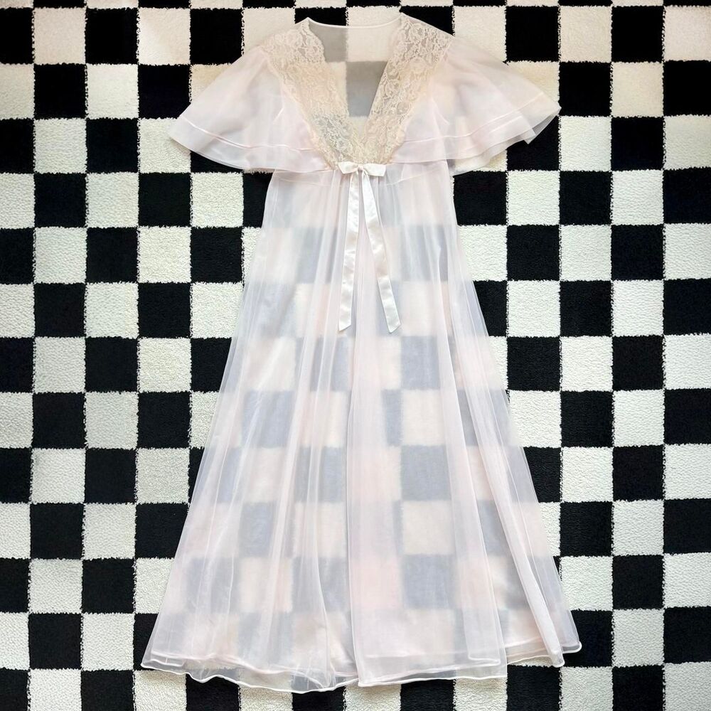 Vintage Shadowline Pink Peignoir Robe